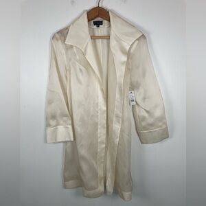 Juliana Collezione 100% Silk Satin Organza Duster Robe Bridal Formal Top Blouse